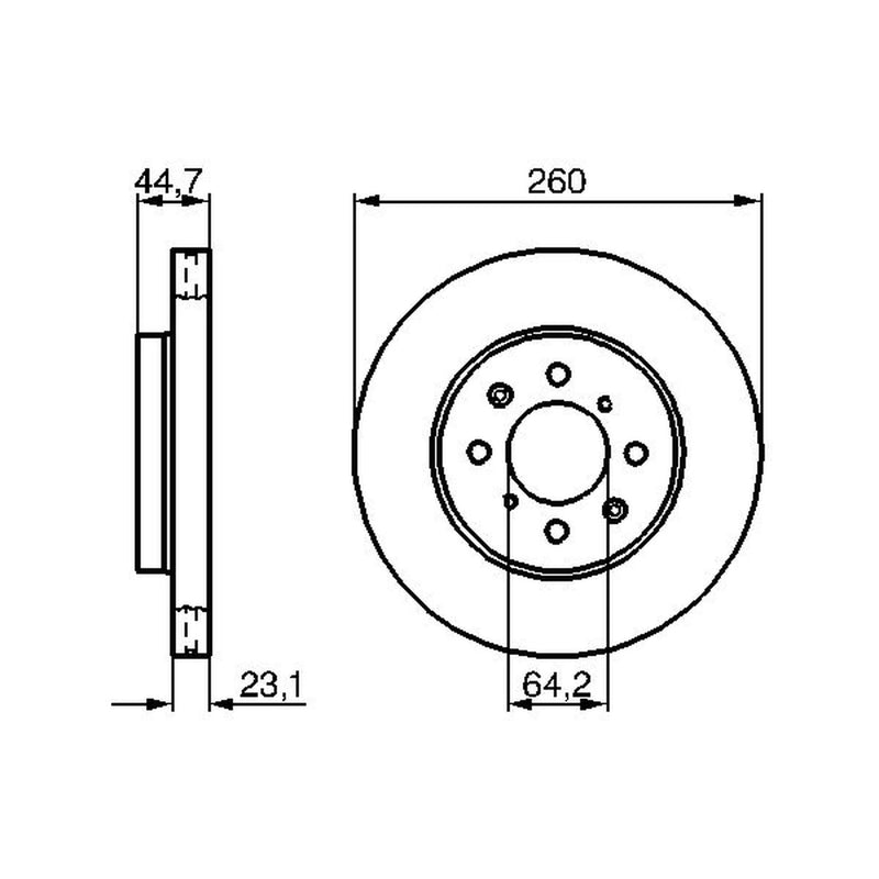 Bosch 2 x Vented Brake Discs fits Honda Civic VII 2002-2005 1.7