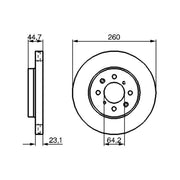 Bosch Front Brake Vented Discs & Pads fits Honda Civic VII 2002-2005 1.7