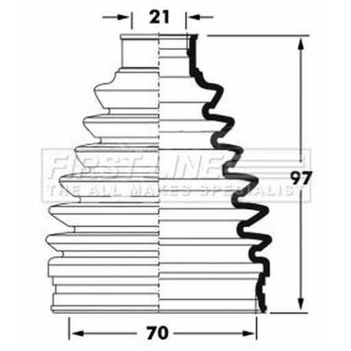 First Line Drive Shaft Bellow Kit Front Left Thermoplast fits Citroën C1