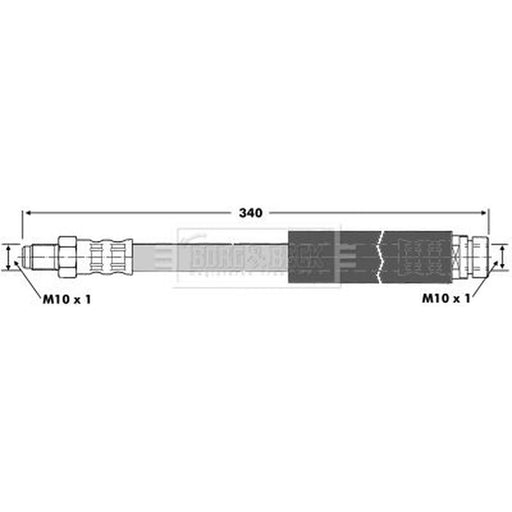 Borg & Beck Brake Hydraulic Hose Line Front Right BBH6716
