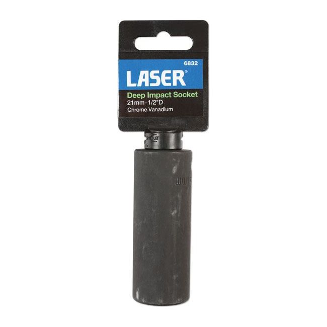 Laser Deep Impact Socket 1/2"D 21mm 6832 Laser - Dynamic Drive