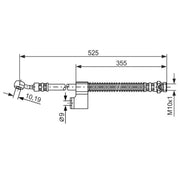 Bosch Brake Hydraulic Hose Line Front Right fits Hyundai Matrix 2001-2010