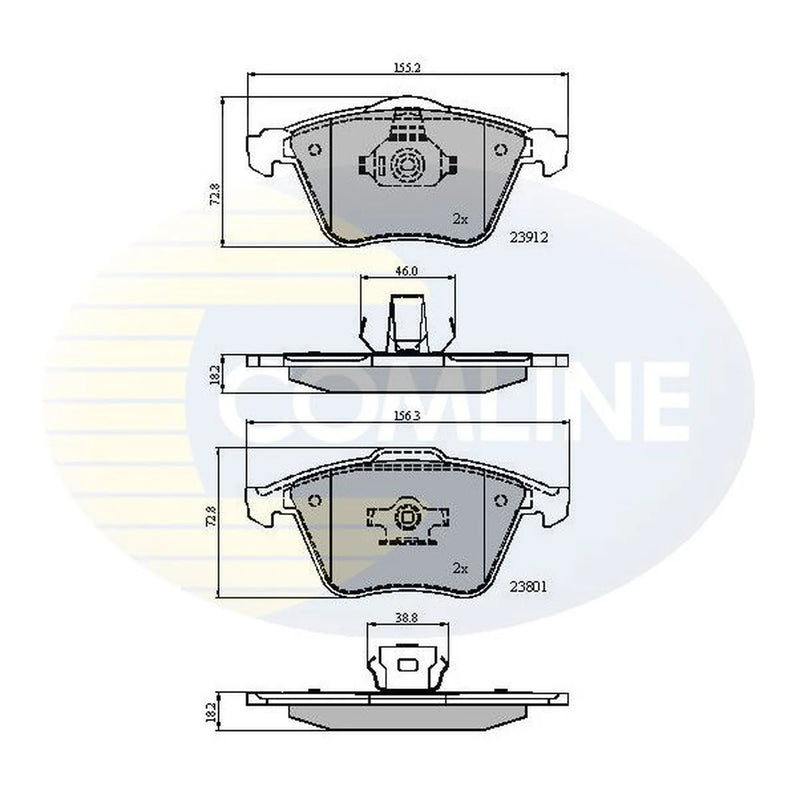 Comline Front & Rear Brake Discs & Pads fits Mazda 3 2003-2009 2.0 2.3