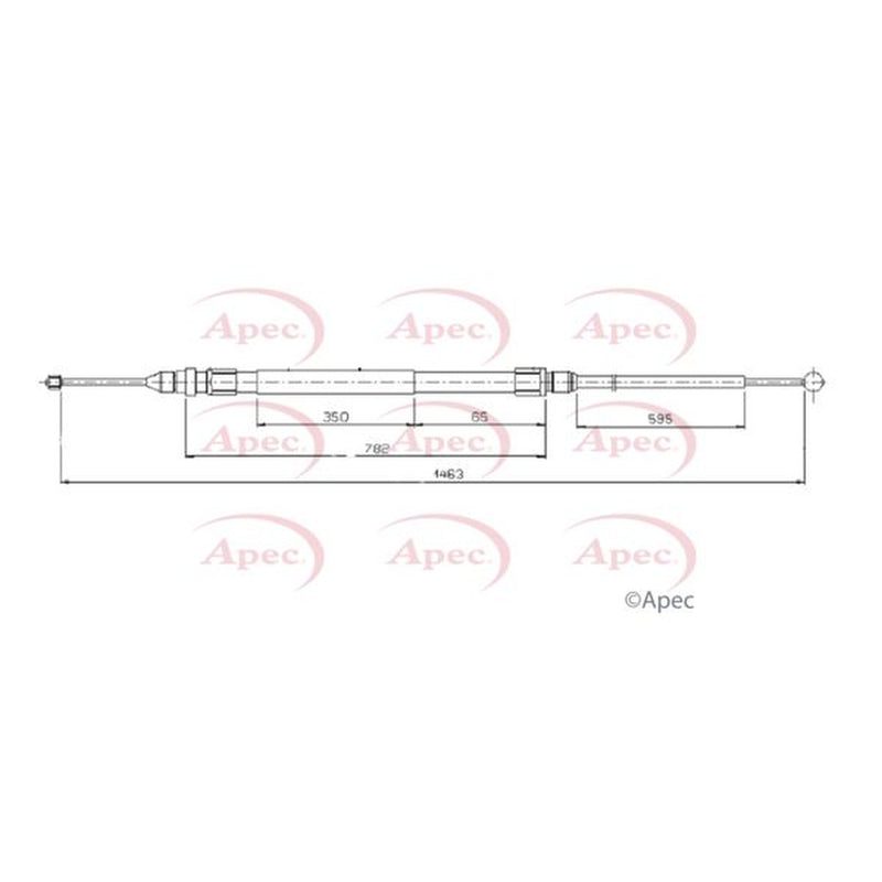 Apec Handbrake Cable Left Rear fits BMW 1 Sports Hatch 2011-2019