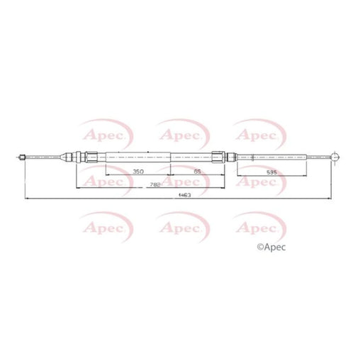 Apec Handbrake Cable Right Rear CAB1750