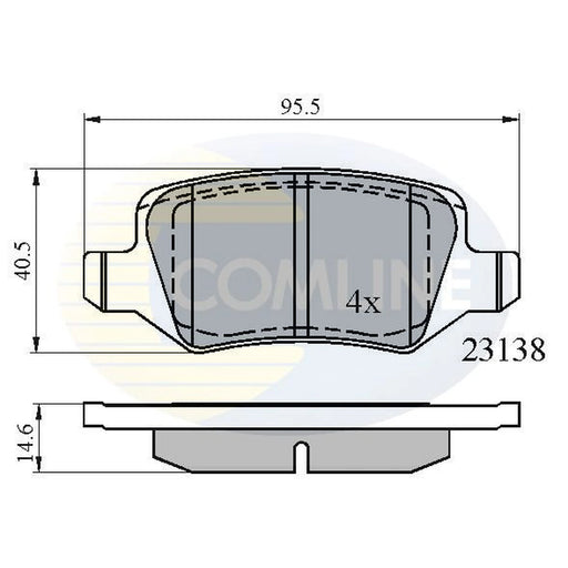 Comline 4 x Rear Brake Pad Set fits Mercedes-Benz A-Class 1997-2012