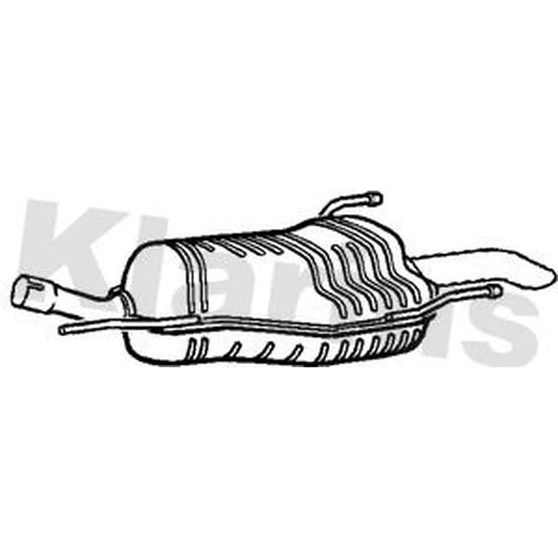 Klarius Box With Tail Pipe Rear fits Opel Zafira A 2000-2005 2.0