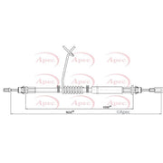 Apec Handbrake Cable Left Rear fits Ford Transit Platform 2006-2014 2.2 2.4 3.2