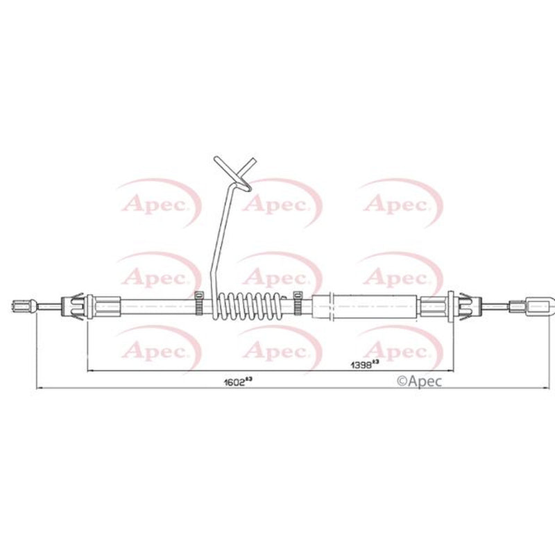 Apec Handbrake Cable Left Rear fits Ford Transit Platform 2006-2014 2.2 2.4 3.2