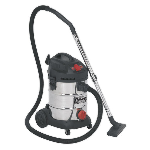 Sealey Vacuum Cleaner Industrial 30L 1400W/230V Stainless Drum Auto Start Sealey - Dynamic Drive