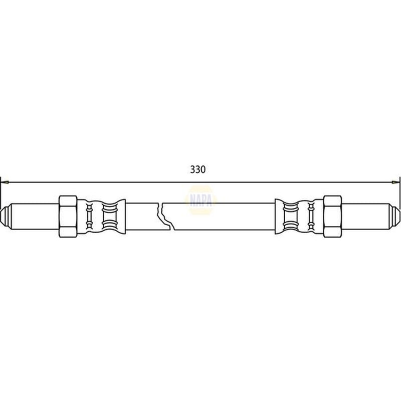NAPA Brake Hydraulic Hose Line Rear fits Ford Capri 1978-1987 1.6 2.0 2.8