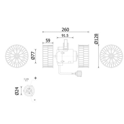 Mahle Heater Blower Fan fits Scania 4 - Series 1995-2008