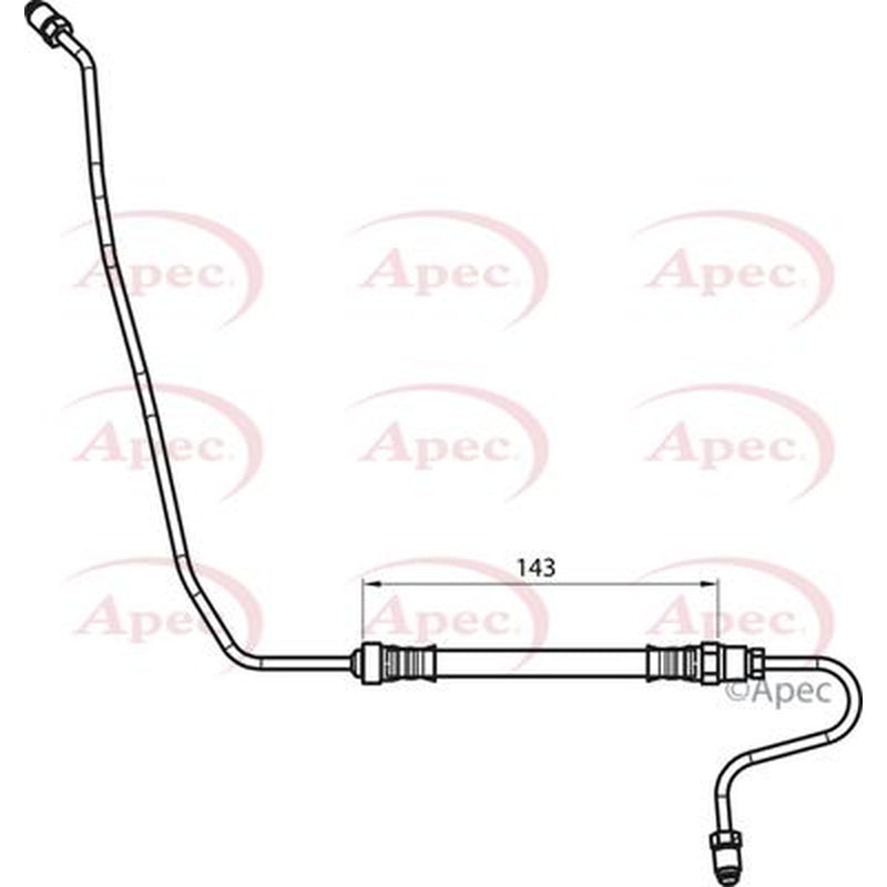 Apec Brake Hydraulic Hose Line Rear Right fits Citroën C3 Picasso 2008-2015