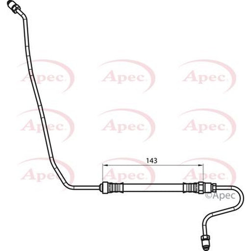 Apec Brake Hydraulic Hose Line Rear Right fits Citroën C3 Picasso 2008-2015