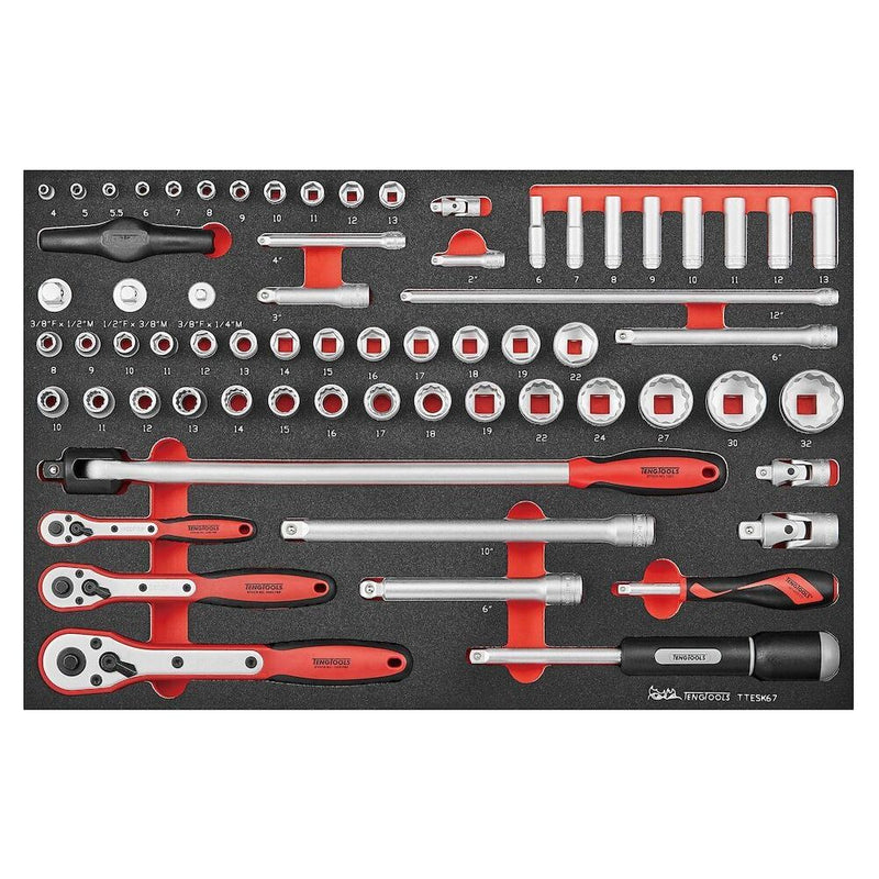 Teng Tools 1/4", 3/8" & 1/2" drive metric socket set 67 pcs Teng Tools - Dynamic Drive