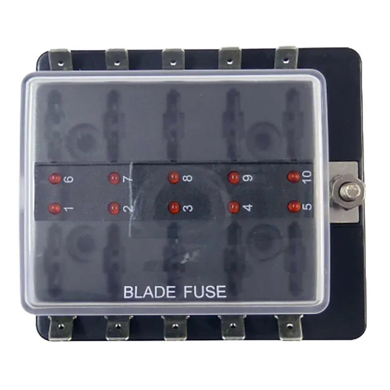 Unbranded 10 Way ATC Fuse Box with Red Indicator Light