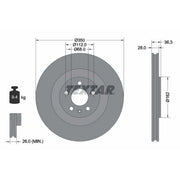 Textar 2 x Vented Rear Brake Discs 92290405-x2