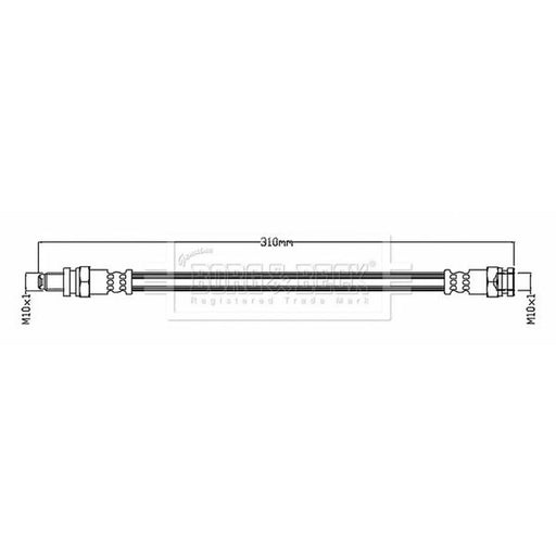 Borg & Beck Brake Hydraulic Hose Line Front Right BBH8752