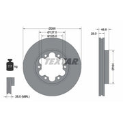 Textar 2 x Internally Vented Brake Discs 92234900