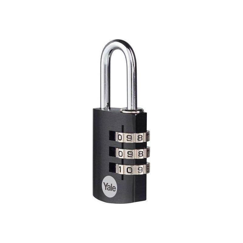 Yale Locks Aluminium Combination Padlock 28mm Black Yale Locks - NN4 Online