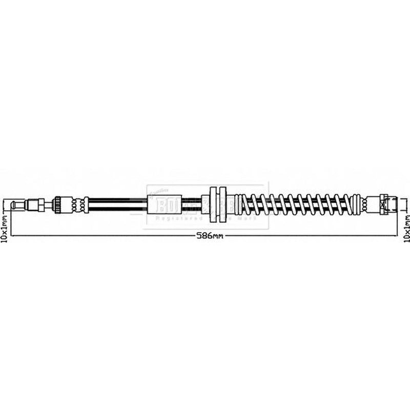 Borg & Beck Brake Hydraulic Hose Line Front Right BBH8089