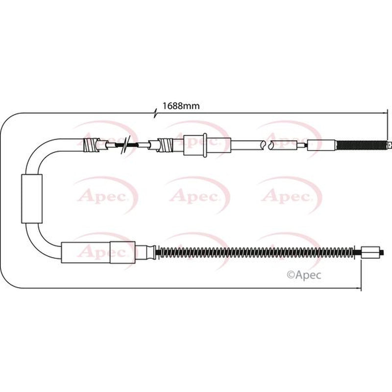 Apec Handbrake Cable Left Rear fits VW Golf 1974-1992 1.1 1.3 1.5 1.6 1.8