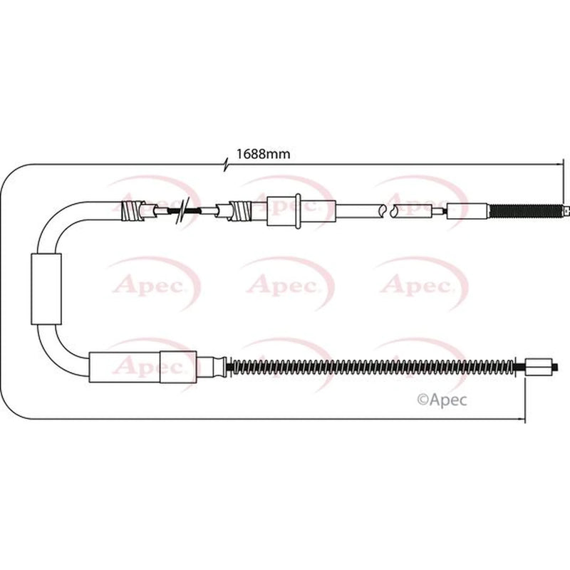 Apec Handbrake Cable Right Rear CAB1525