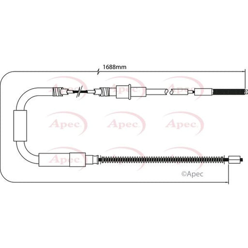 Apec Handbrake Cable Right Rear CAB1525