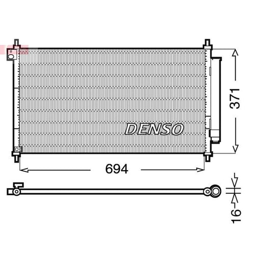 Denso Air Conditioning Condenser fits Honda Civic IX 2011-2016 1.6 1.8