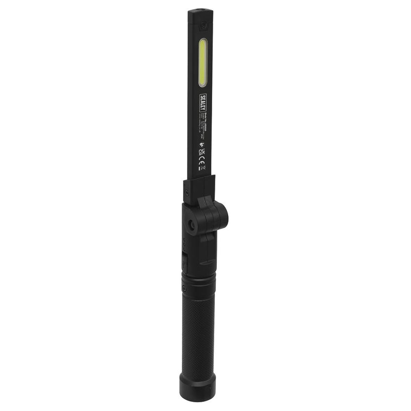 Sealey Rechargeable Aluminium Folding Pocket Light 2 COB & 1 SMD LED Sealey  - Dynamic Drive