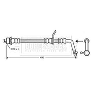 Borg & Beck Brake Hydraulic Hose Line Rear Left BBH7348
