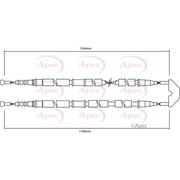 Apec Handbrake Cable Left Rear fits Opel Zafira / Zafira Family B 2005-2015