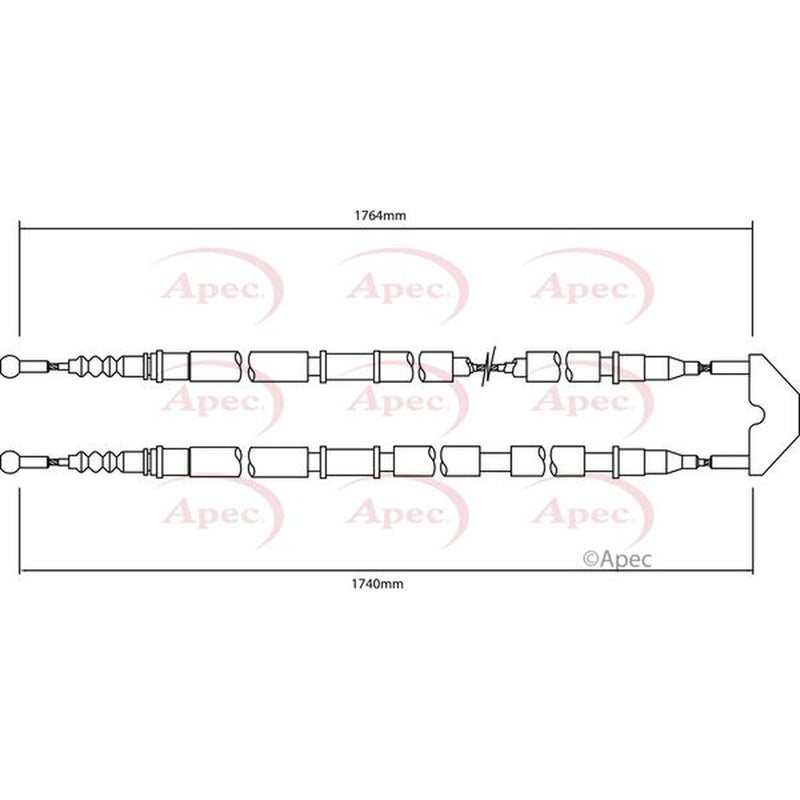 Apec Handbrake Cable Left Rear fits Opel Zafira / Zafira Family B 2005-2015