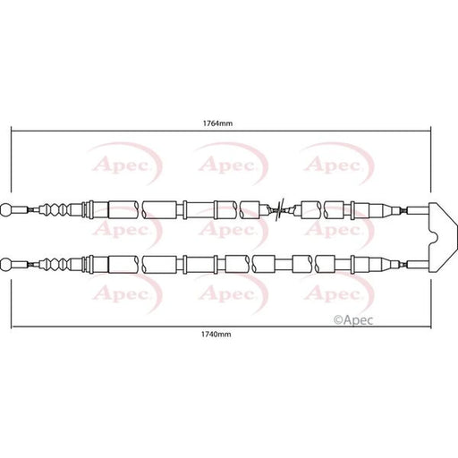 Apec Handbrake Cable Right Rear CAB1502