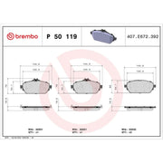 Brembo 4 x Front Brake Pad Set fits Mercedes-Benz C-Class 2013-2023