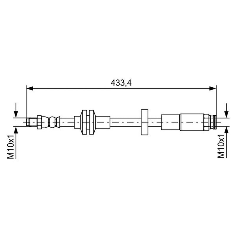Bosch Brake Hydraulic Hose Line Front fits Alfa Romeo Giulietta 2010-2020