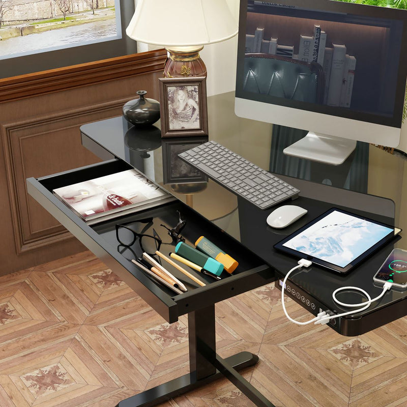 Dellonda Single Motor Ultra-Quiet Electric Desk with Control Panel USB Port Dellonda - Dynamic Drive