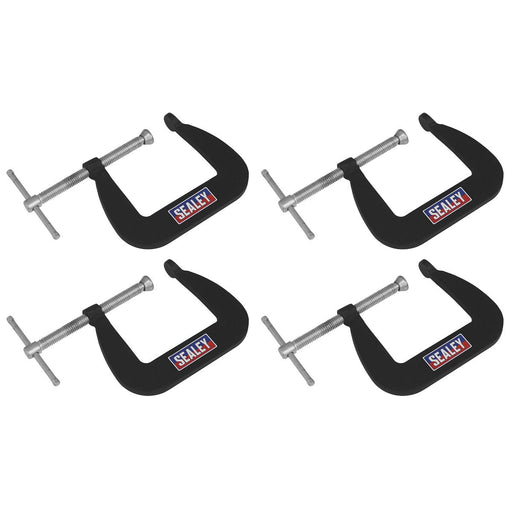 Sealey Junior C-Clamp Set 64mm x 64mm 4pc GCC01 Sealey - Dynamic Drive