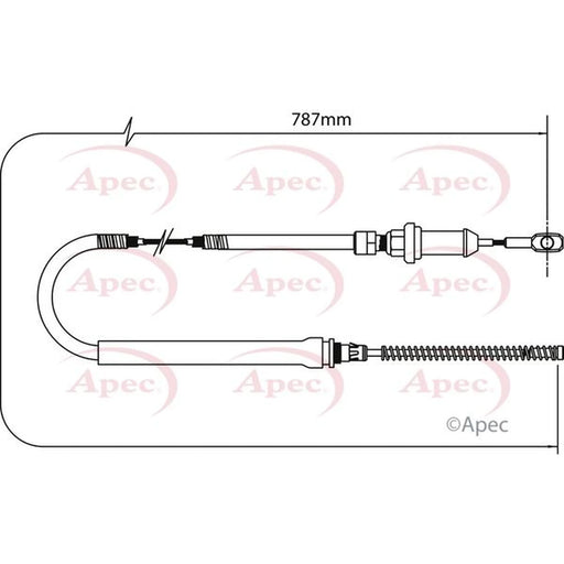 Apec Handbrake Cable Right Rear CAB1262