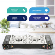 Leisureiwze Gourmet2 Double burner portable gas Cooking stove Leisurewize - Dynamic Drive
