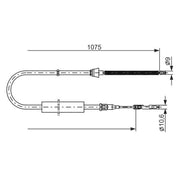Bosch Handbrake Cable Right Rear fits Audi A2 2000-2005 1.2 1.4
