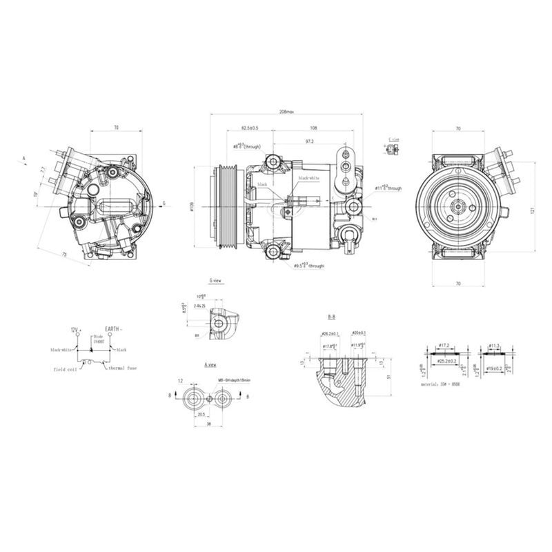 Hella Air Conditioning Compressor fits Chevrolet Cruze 2010 on 1.4