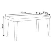Dellonda Dining Tables with Tempered Glass Top 150 x 90 x 76cm - Anthracite Dellonda - Dynamic Drive