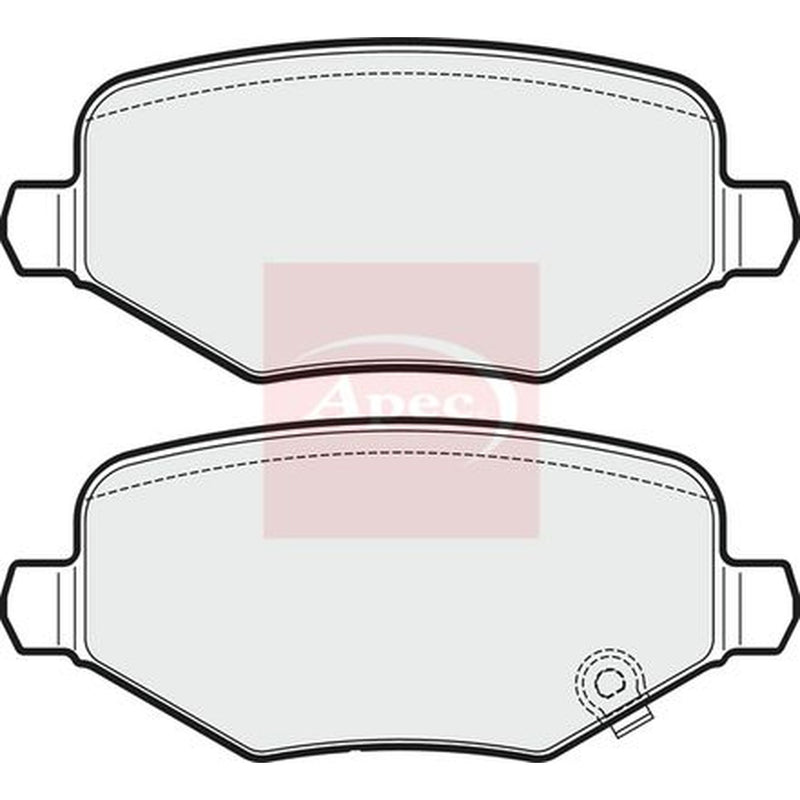 Apec Rear Brake Pad Set fits Chrysler Grand Voyager V 2007-2008 2.8 3.3