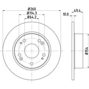DON 2 x Solid Brake Discs fits Honda Accord VII 2003-2008 2.0 2.2 2.4