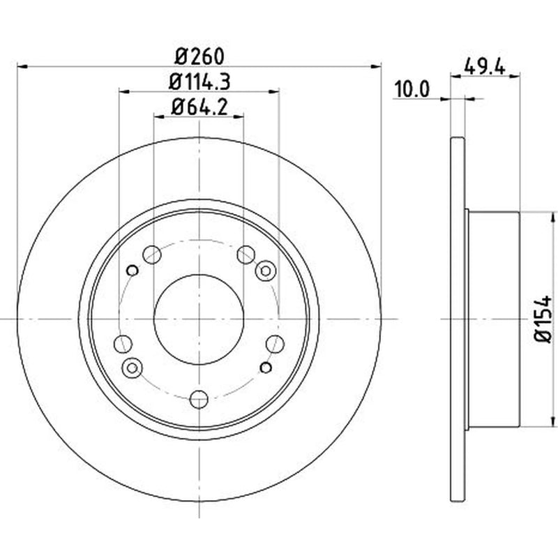DON Rear Brake Solid Discs & Pads fits Honda Accord VII 2003-2008 2.0 2.2 2.4