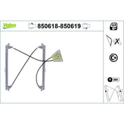 Valeo Electric Window Regulator Lifter Right Front 850619