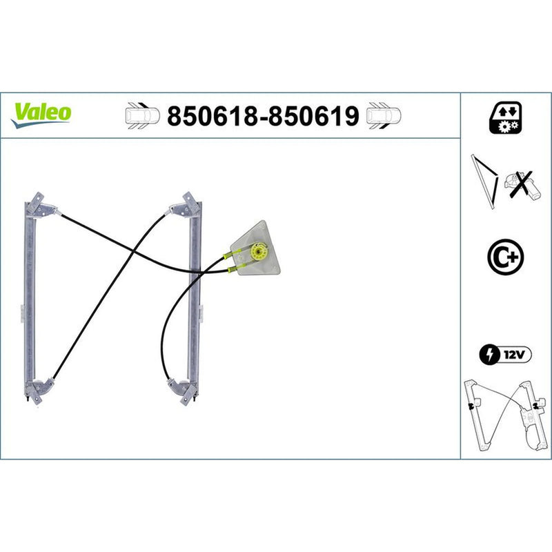 Valeo Electric Window Regulator Lifter Right Front 850619