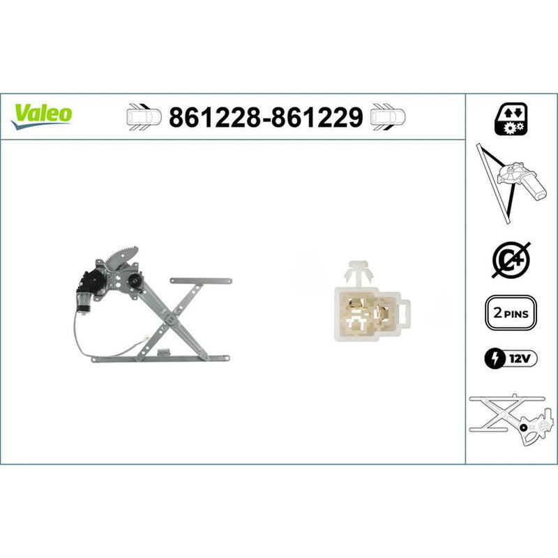 Valeo Electric Window Regulator Lifter Right Front 861229