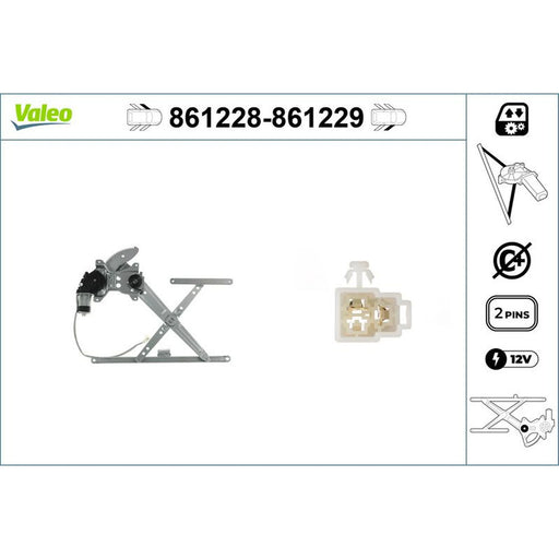 Valeo Electric Window Regulator Lifter Left Front 861228